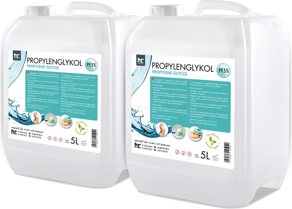 2x 5 L Propylenglykol 99,5% in Pharmaqualität Produktbild 