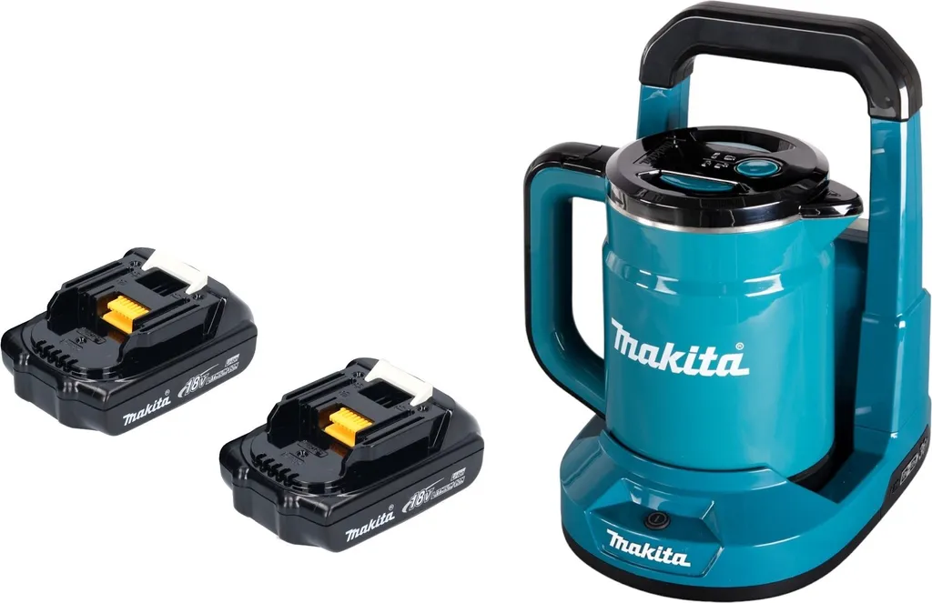 Bouilloire Makita 36V DKT360Y2 0.8L double isolation et 2 batteries