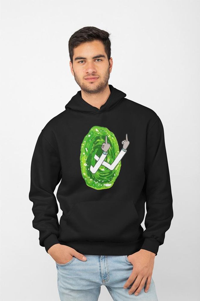 D&B Uni Hoodie MO00051 Rick And Morty Schwarz-Größe L