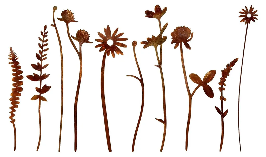 Piquets de Jardin Printaniers en Métal - Idée Cadeau Terrasse et Balcon