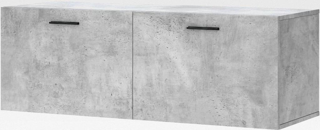 Wandschrank Betongrau 100x36,5x35 cm Holzwerkstoff Hängeschrank für Badezimmer Küche Wäscheraum