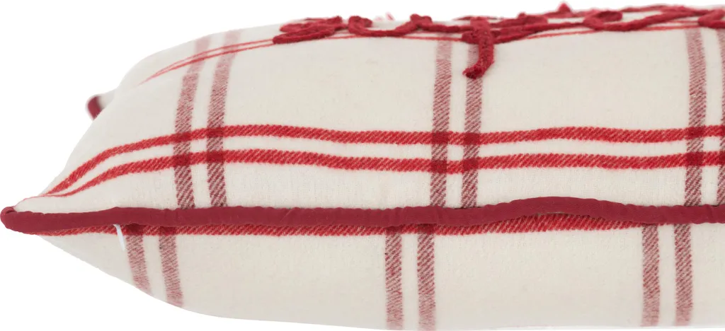 Coussin J-Line texte polyester rouge blanc pour relooker votre intérieur - 4