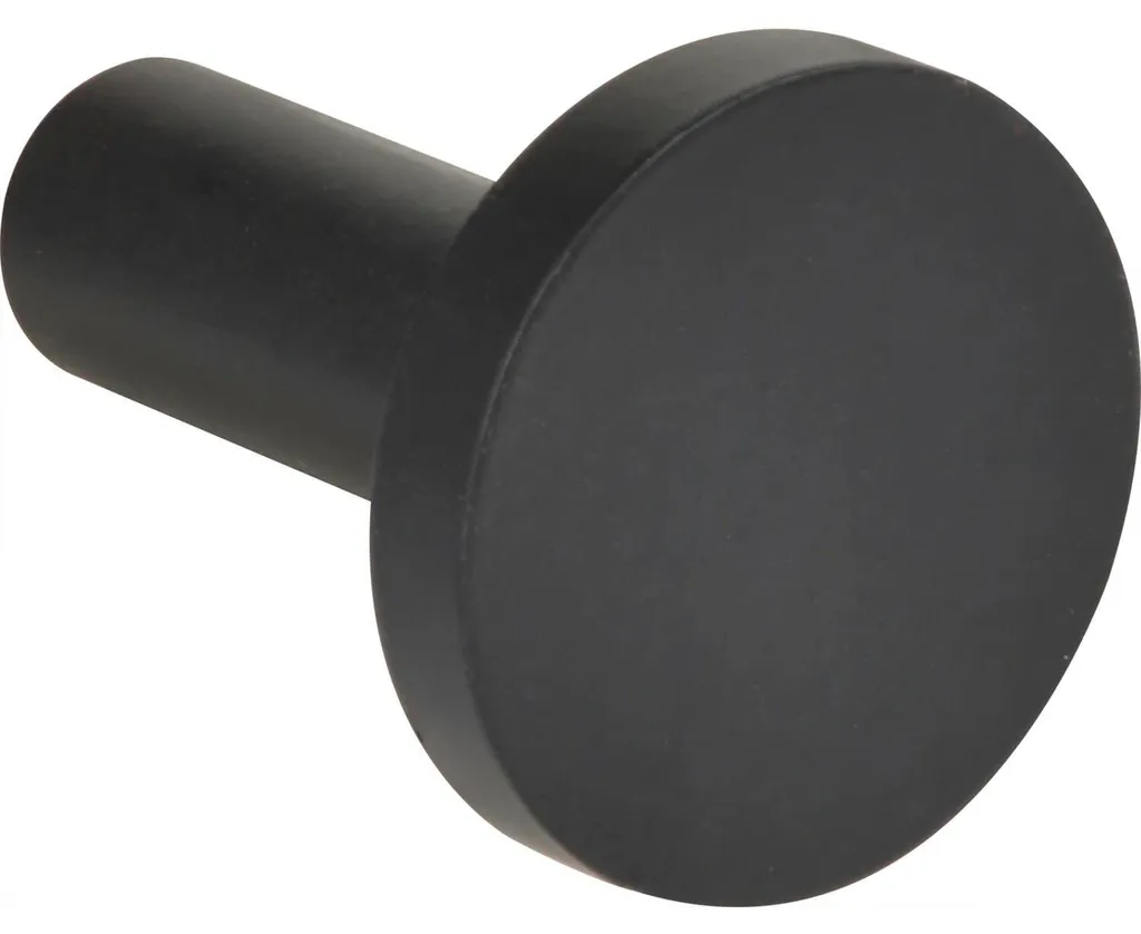 Patère murale Bodon ø 30 mm en acier noir mat - Support à visser robuste
