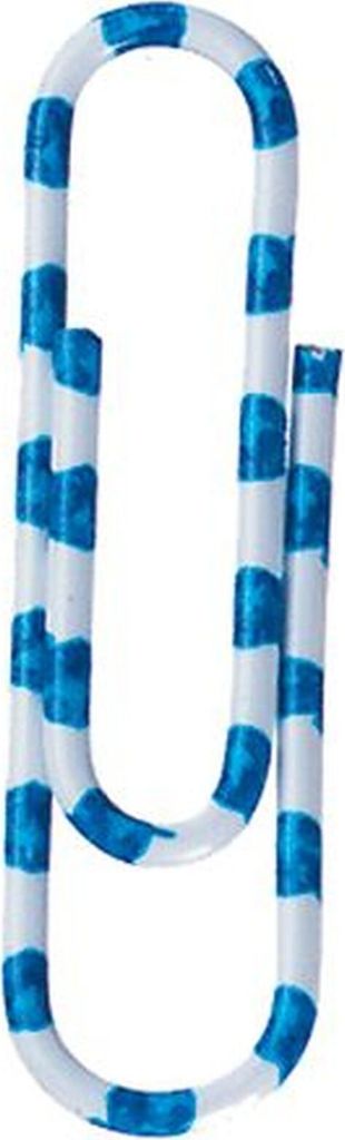 Briefklammer Zebra kunststoffüberzogen 28mm weiß-blau VE=200x100 Stück