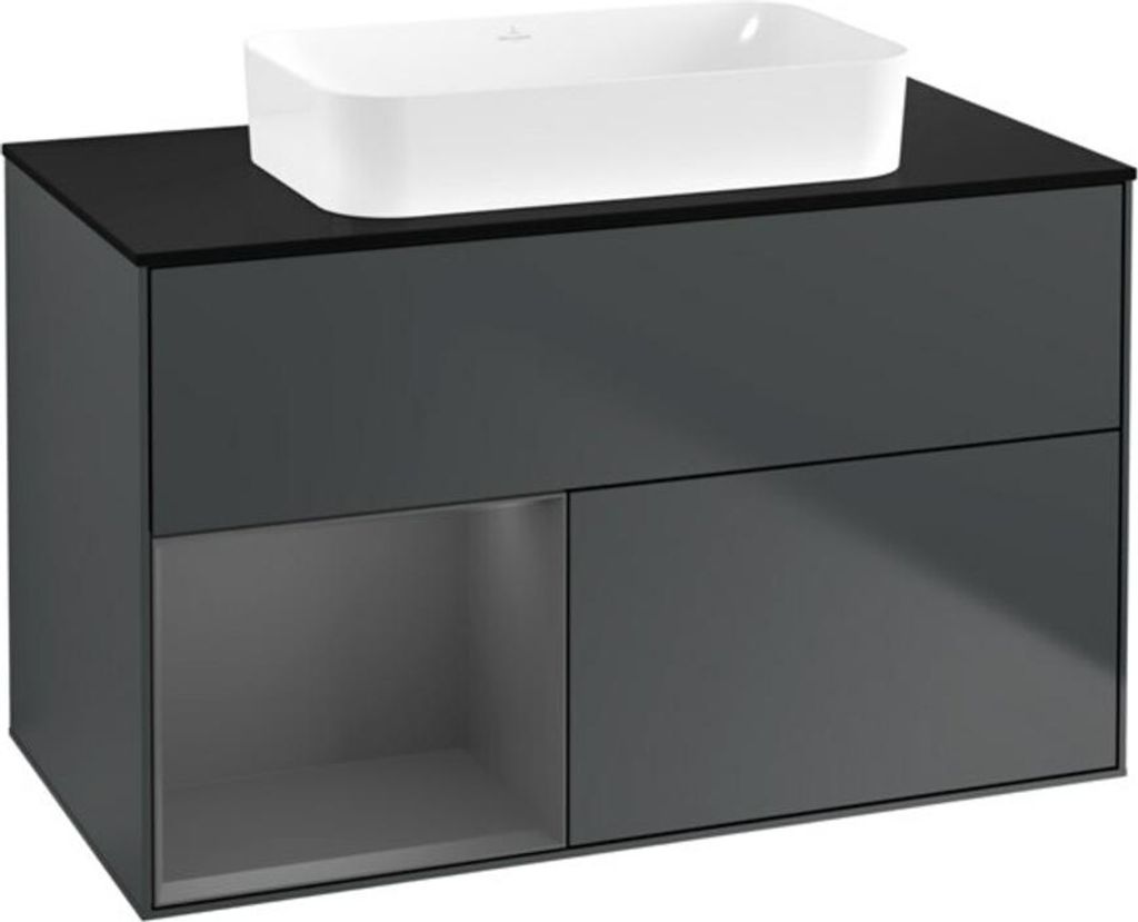 V&B Waschtischunterschrank Finion 100x60,3 cm, Rg l A m, md bl. m Lac