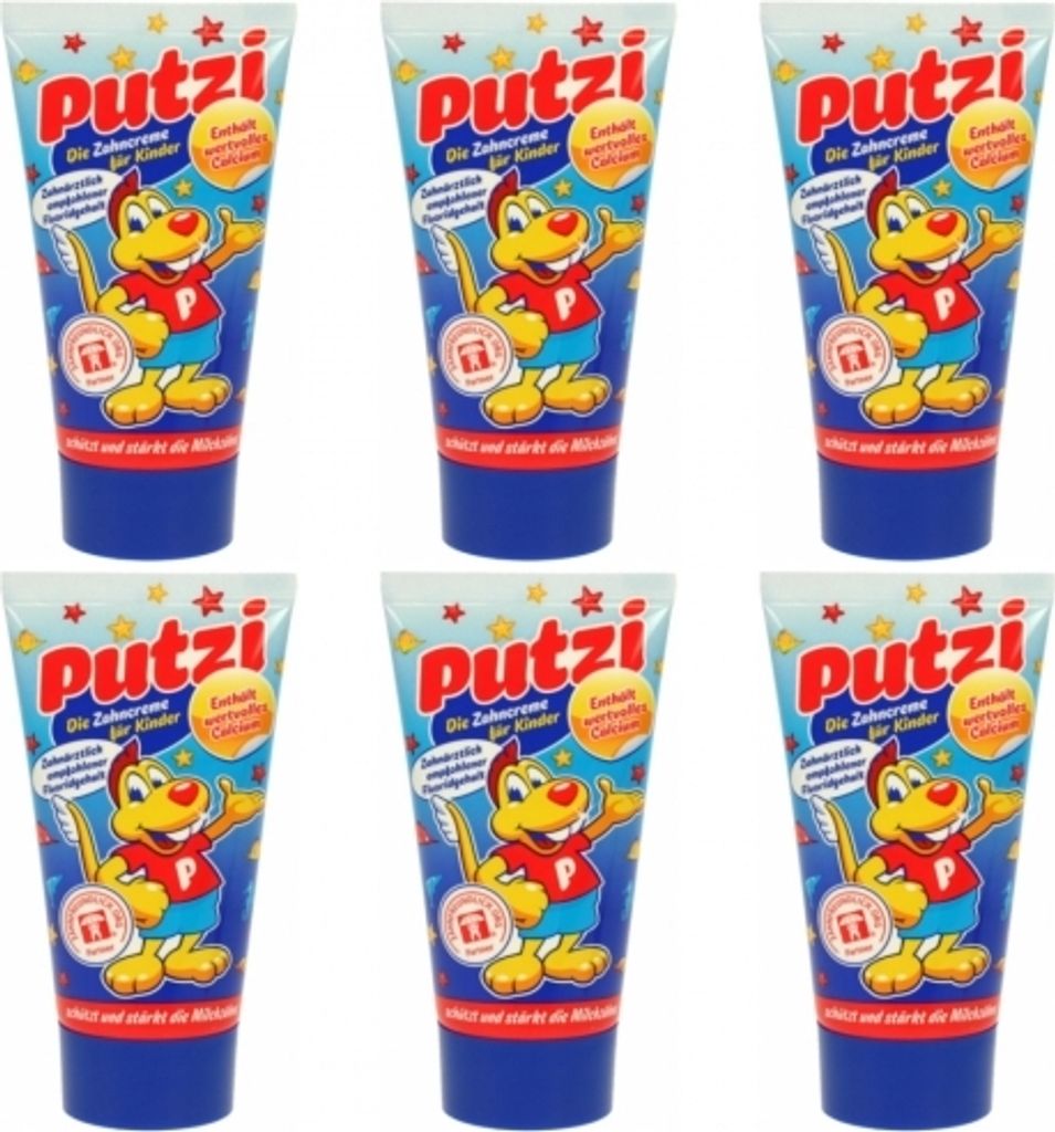 6 x Zahncreme Putzi für Kinder 50ml Calcium Produktbild 