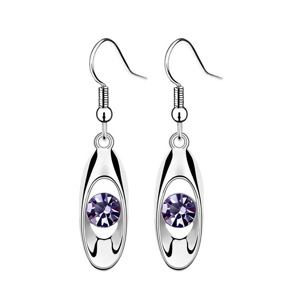 Einfache Damen-Ohrringe mit rundem Schnitt, Strass, Wassertropfen, Haken, Schmuck, Geschenk-Weiß