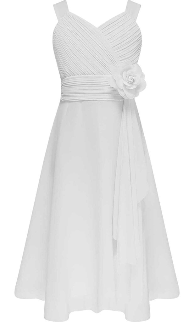 Sommertraum: Elegantes ärmelloses Chiffon-Mädchenkleid (Größe 164 cm) für den Strand und festliche Anlässe!