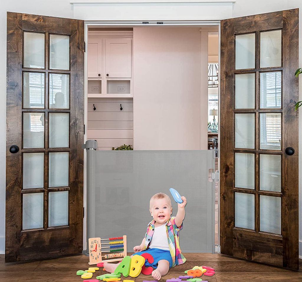 Türschutzgitter, Grau 0-150cm Kinderschutzgitter, Produktbild 7