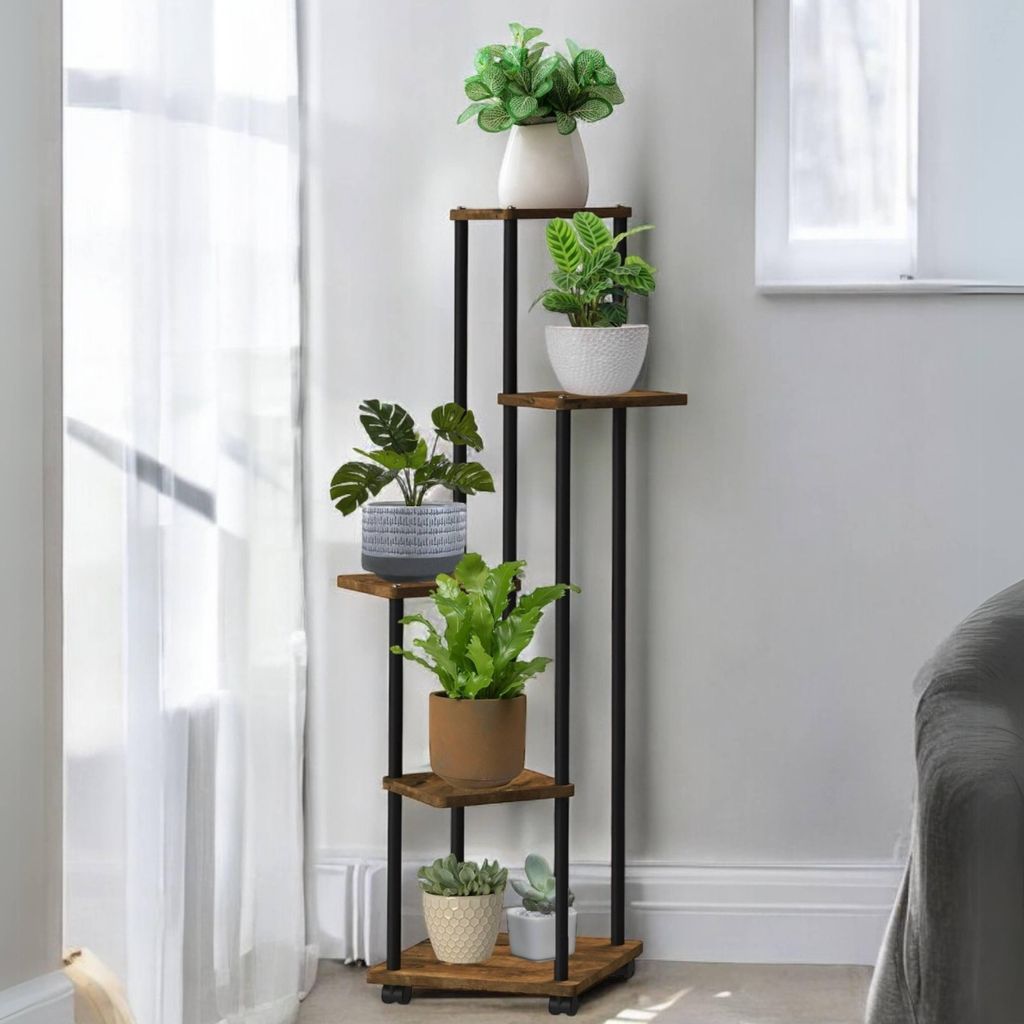 DanDiBo Escalier pour fleurs Indoor Métal Noir 5 étages Image du produit 