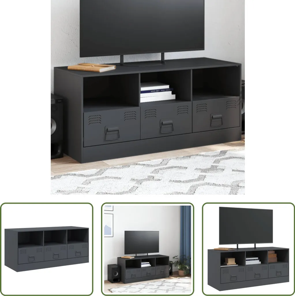 Supporto TV Acciaio Antracite The Living Store 99cm | Durata Garantita