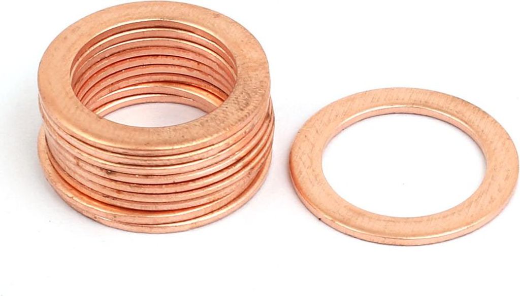10Stk Flach Ring Siegel Zerkleinerung Dichtung 14mmx20mmx1mm Kupfer