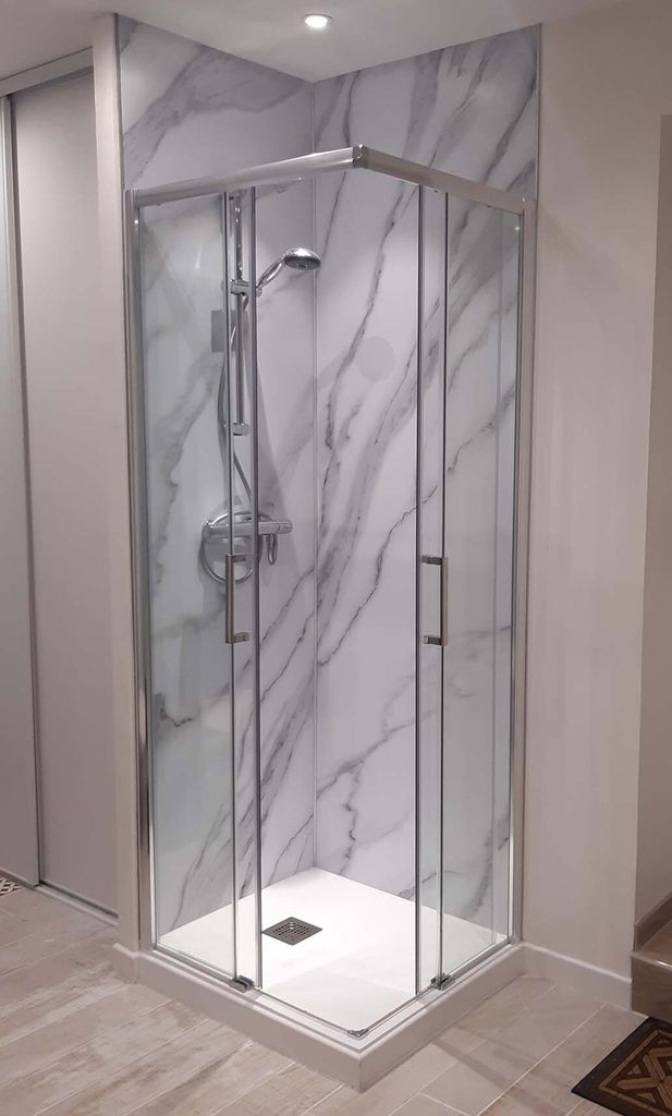 Duschkabine 70x150 cm Ecköffnung mit Easy Entry Höhe 200cm aus gehärtetem Glas - FRASCIO