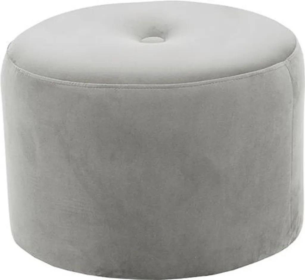 Pouf Flair rond en velours capitonné 1 bouton - Design Velluto 15 jaune