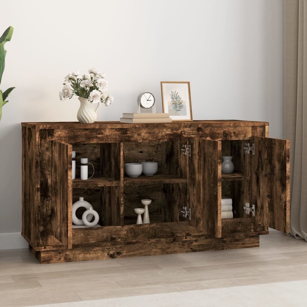 "im Sonderangebot"Sideboard - praktischem Design - Wohnzimmerschrank - Kommde für Flur - Räuchereiche 102x35x55 cm Holzwerkstoff DEMöbel 8008654