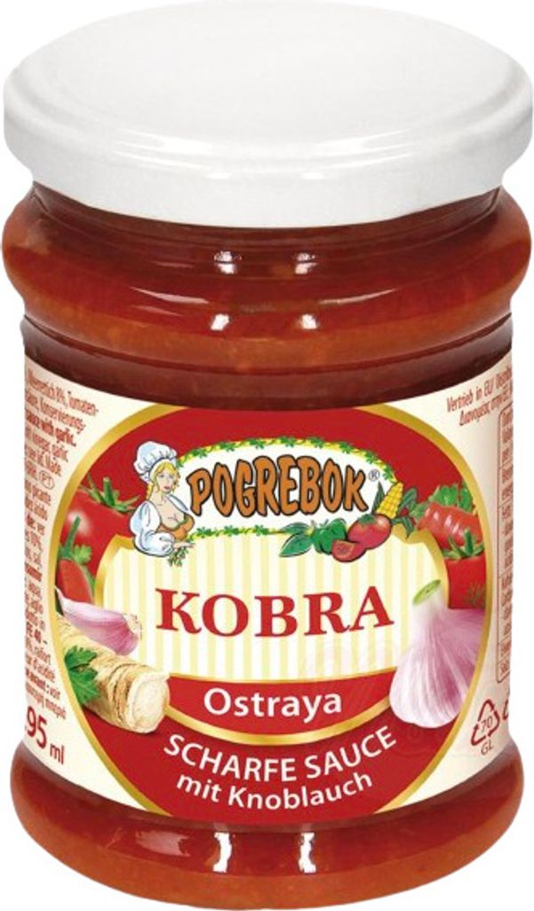 "POGREBOK" Scharfe Sauce mit Knoblauch Kobra 295g Produktbild 