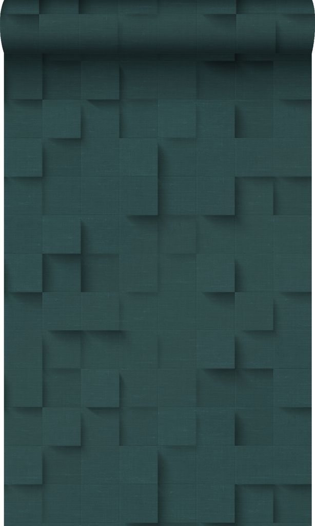 Origin Wallcoverings Tapete 3D-Würfel Petrolblau 50 x 900 cm