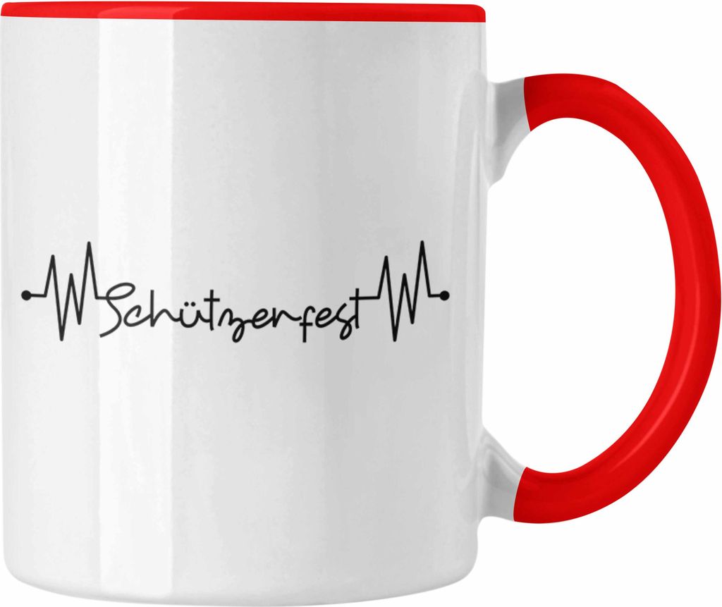 Trendation - Schützenfest Tasse Geschenk Schützen Dorf-Fest Geschenkidee Kaffee-Becher (Rot)