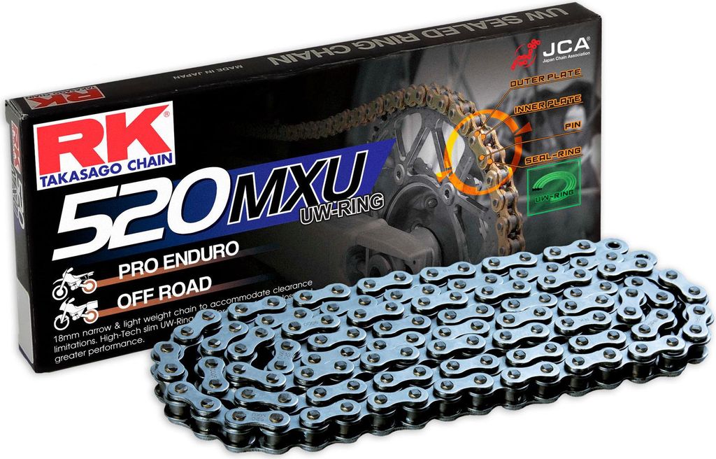 RK Kette "520MXU", 5/8 x 1/4, Racing UW-Ring Ket