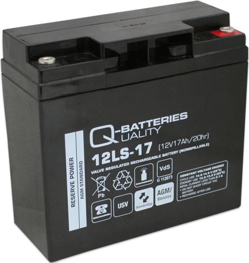 Q-Batteries 12LS-17 12V 17Ah Blei-Vlies-Akku / AGM VRLA mit VdS