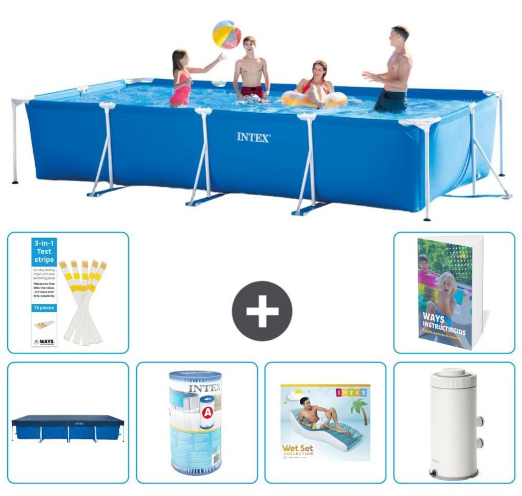 Rechteckiger Frame Pool - 450x220x84 cm - 7-teilig S113