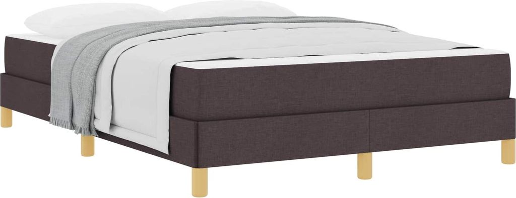 vidaXL Boxspringbett mit Matratze Dunkelbraun 160 x 200 cm Stoff