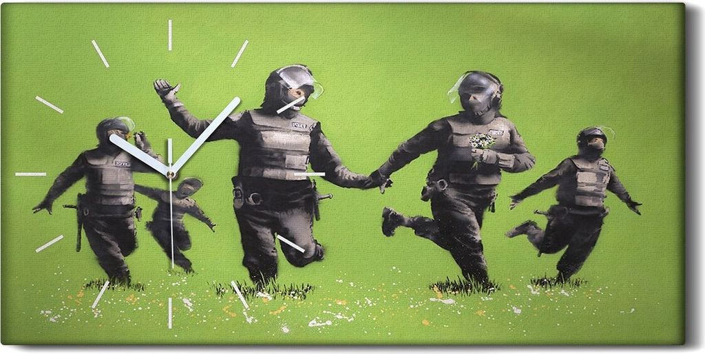 Wandkunst Leinwand Bild Uhr Geräuschlos Kunstdruck 60x30 Bohnenfeld - weiße Hände
