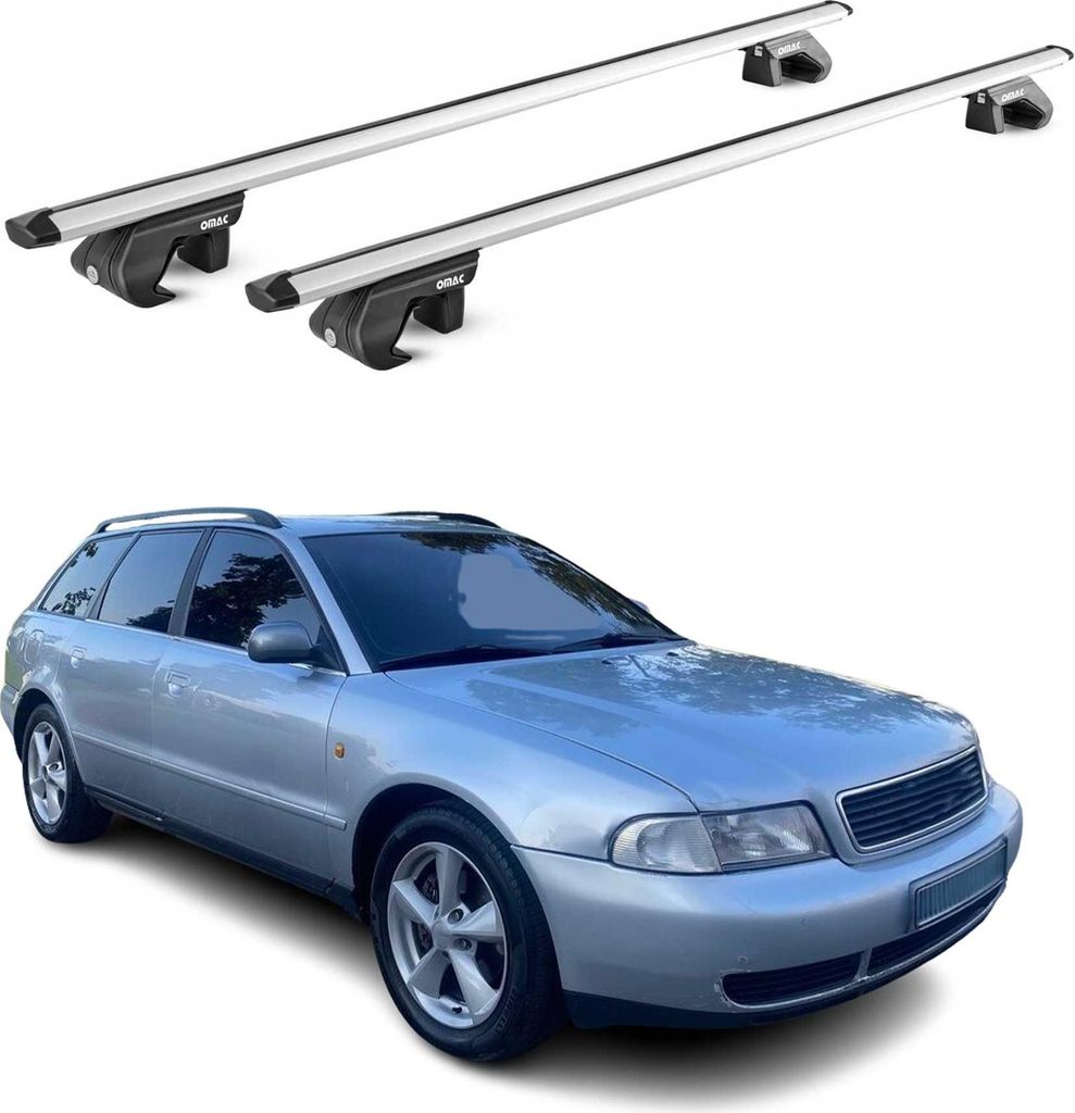 Dachträger Grundtäger für Audi A4 B5 B6 B7 Avant 1995-2008 90kg Alu Grau 2x ABE