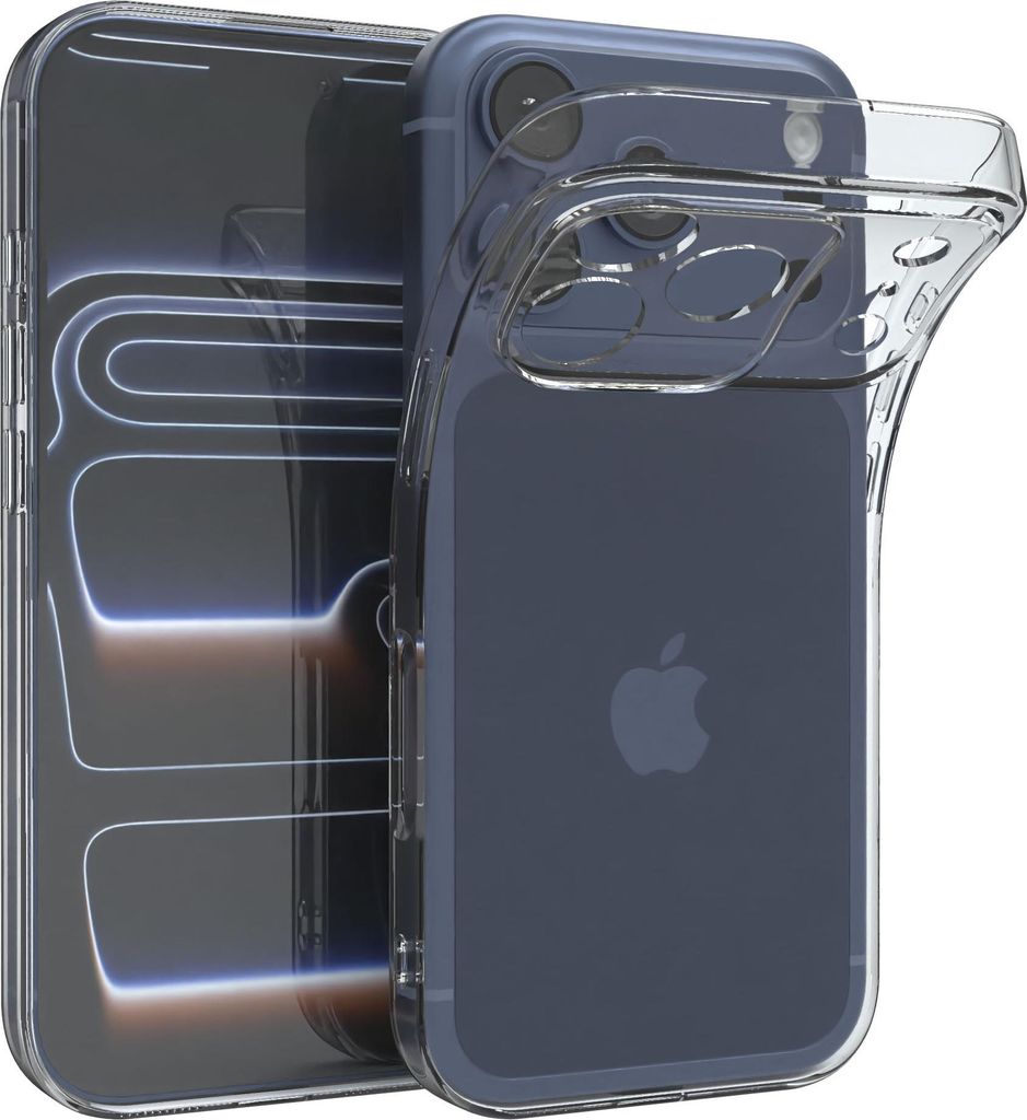 EAZY CASE Handyhülle Silikon Apple iPhone 17 Pro Slimcover Clear Clear hoher Rand für Bildschirm & Kamera, Flexibles Silikon, extra dünn und leicht