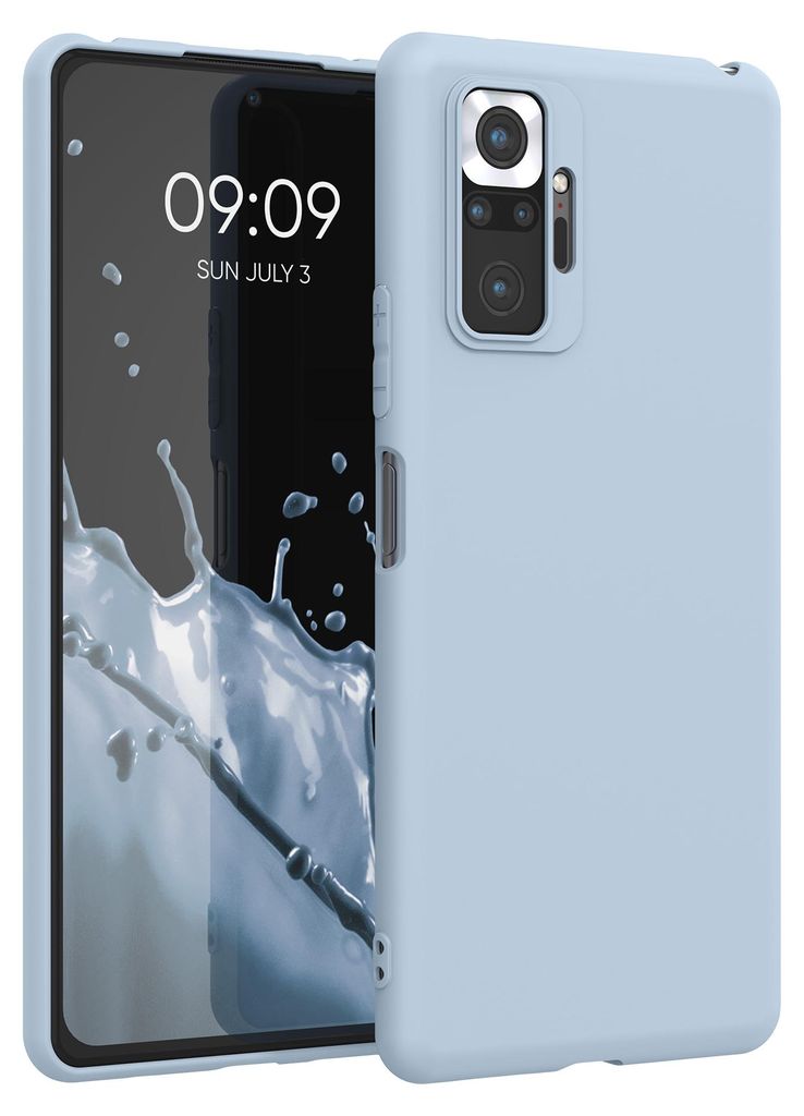 kwmobile Handyhülle für Xiaomi Redmi Note 10 Pro Hülle - TPU Case - Kabelloses Laden - Schutzhülle Cover in Hellblau matt