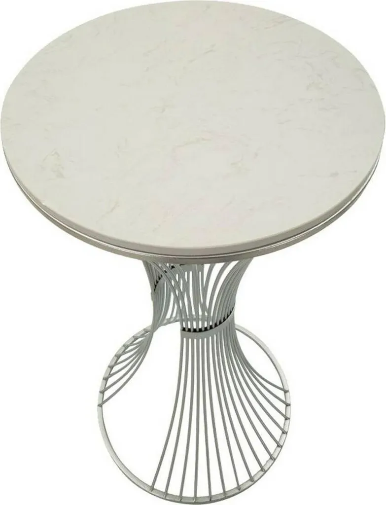 Table Basse Merli Argent avec Structure Tressée Unique et Format Compact - 6