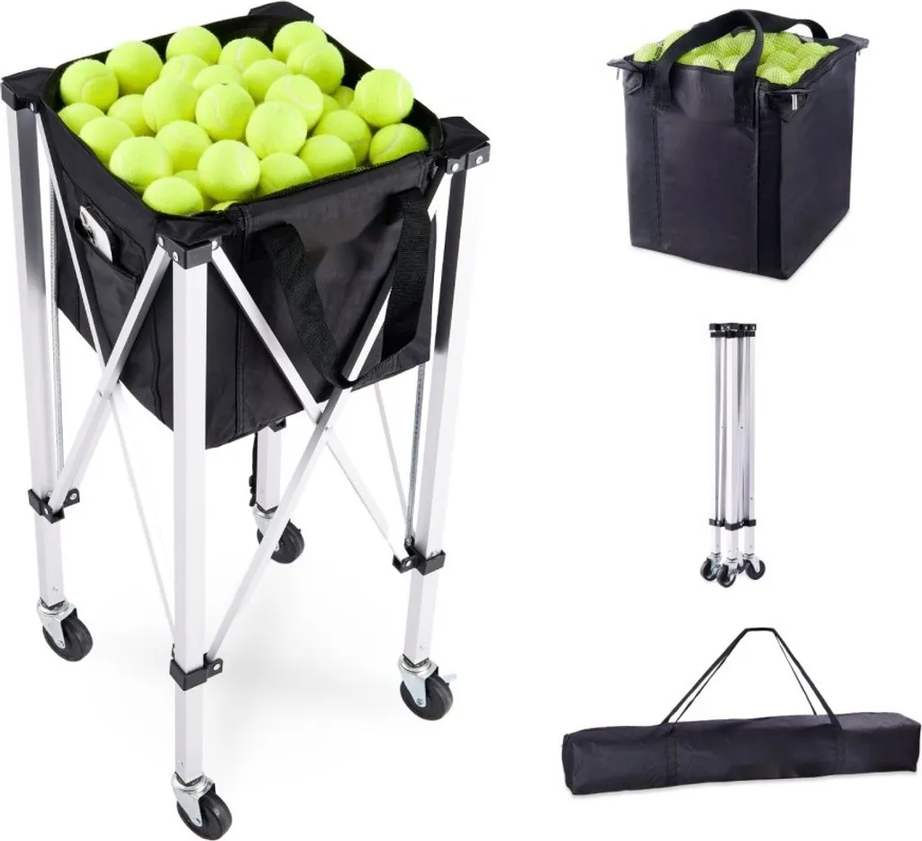 Panier de tennis pour entraîneur - Chariot mobile pliable 150 balles