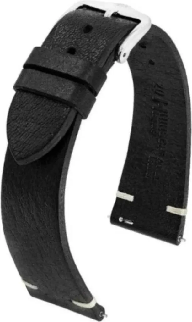 Bracelet Hirsch Bagnore L noir 19 mm cuir de veau 05502050-2-19