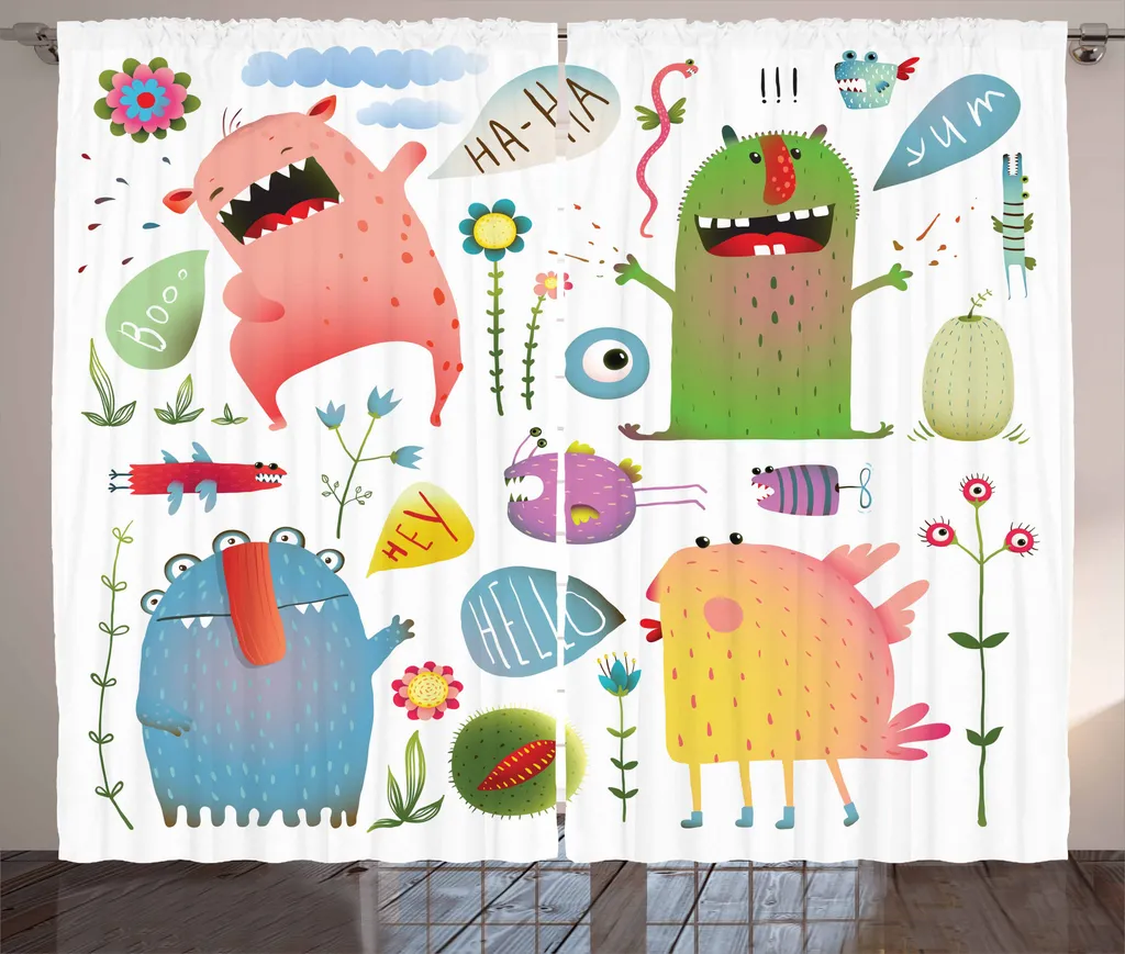 Tenda Cameretta Alien Monster ABAKUHAUS 280x175 | Lavabile in Lavatrice