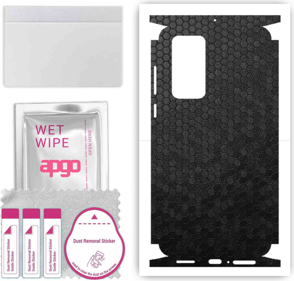 apgo Rückseite + Seiten Schutzfolie, Skin, kompatibel mit Huawei P40, Hinten Displayschutzfolie aus Vinylfolie, kratzfest, einfache Montage - Schw...