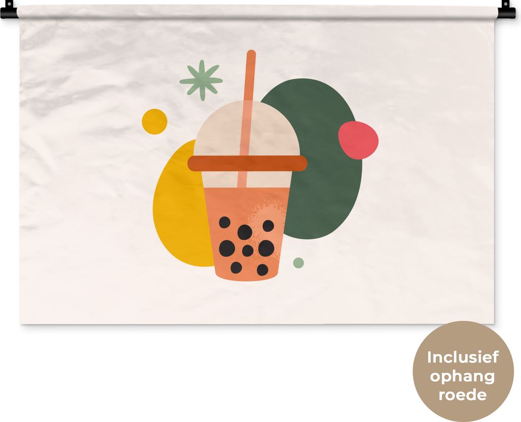 MuchoWow Wandteppich Wandbehang Sommer - Minimalismus - Formulare 90x60 cm Tapisserie Dekoration Wandtuch - Wandskulpturen - Bildteppich