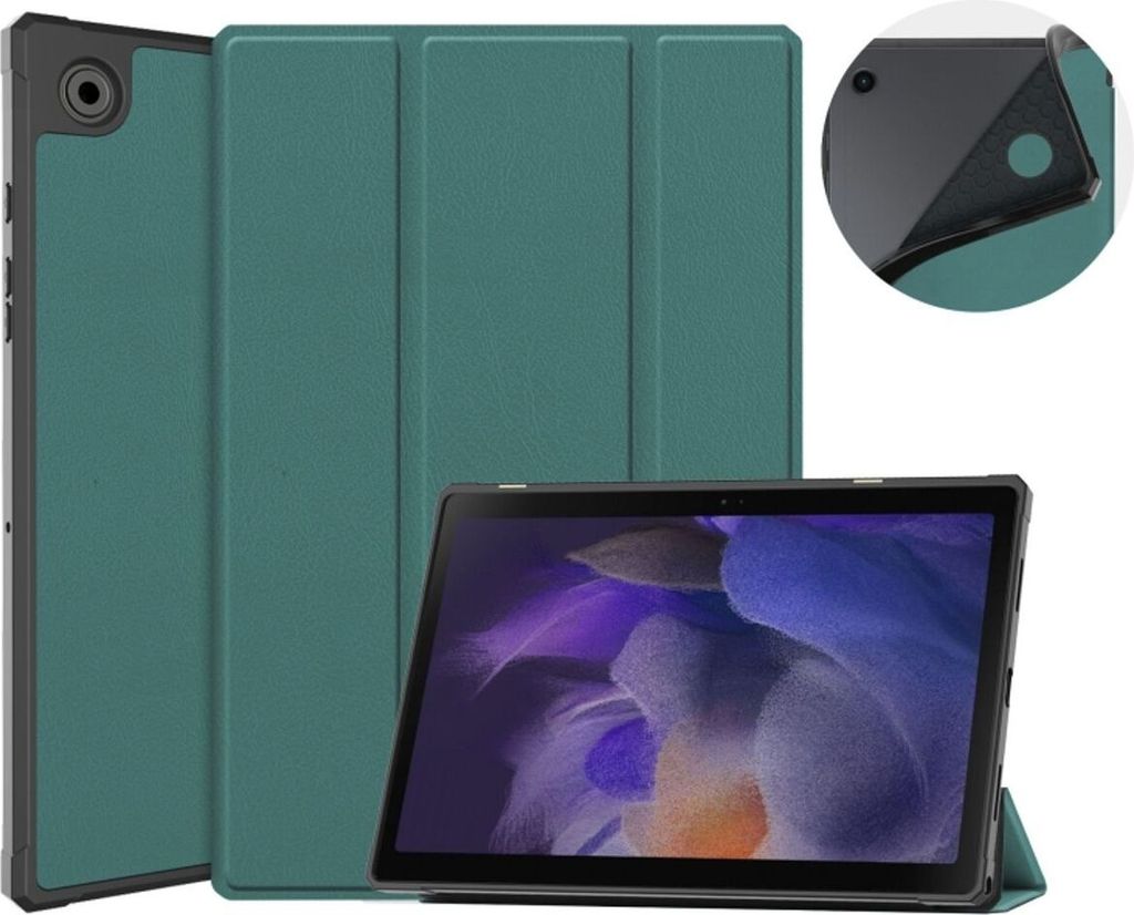 König Design Tablet-Hülle kompatibel mit Samsung Galaxy Tab A8 2021 SM-X205 Kunstleder Smart Cover Case Etui Dunkelgrün