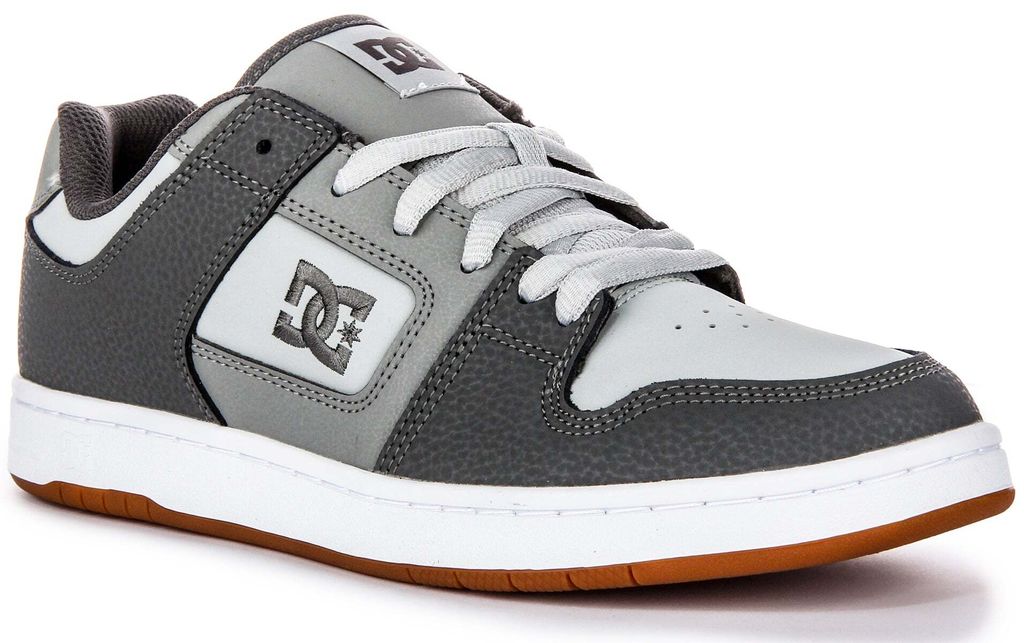 DC Shoes Manteca 4 Schnürschuhe mit seitlichem Logo Ledertrainer in Grau – 8 UK - 42 EU - 9 US / Grey