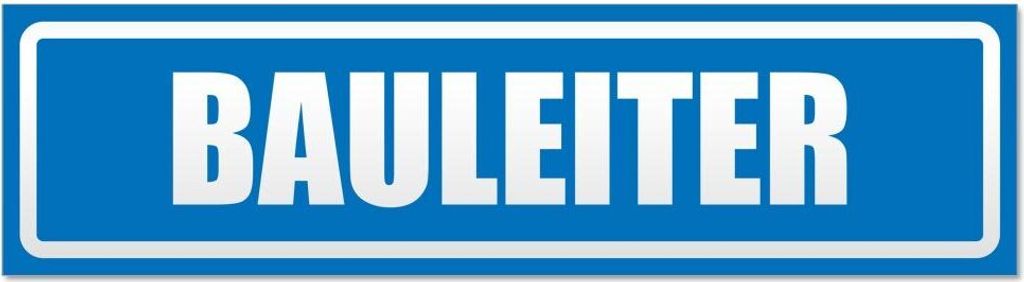 Kiwistar Bauleiter invertiert Magnetschild Schild magnetisch - 20cm Blau - Magnetfolie für Auto PKW Kfz