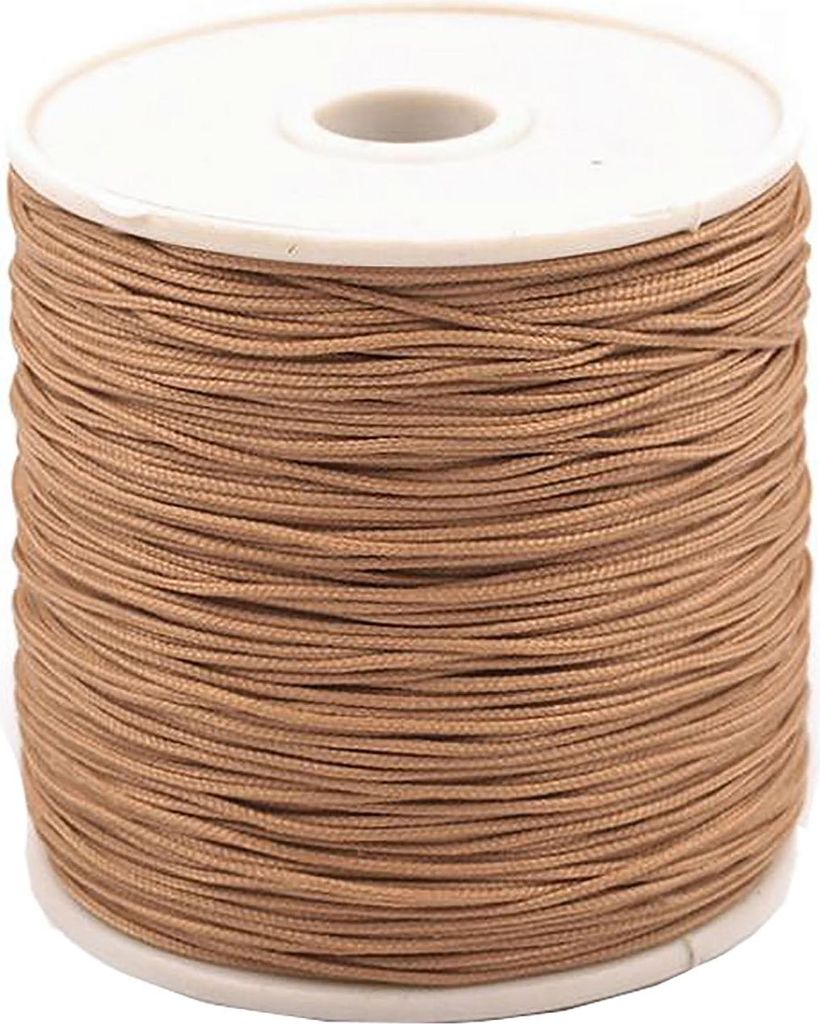 90m Polyesterschnur 0,5/1mm geflochten Schmuckkordel Schmuckschnur Variantenwahl, Größe:1mm, Farbe:beige