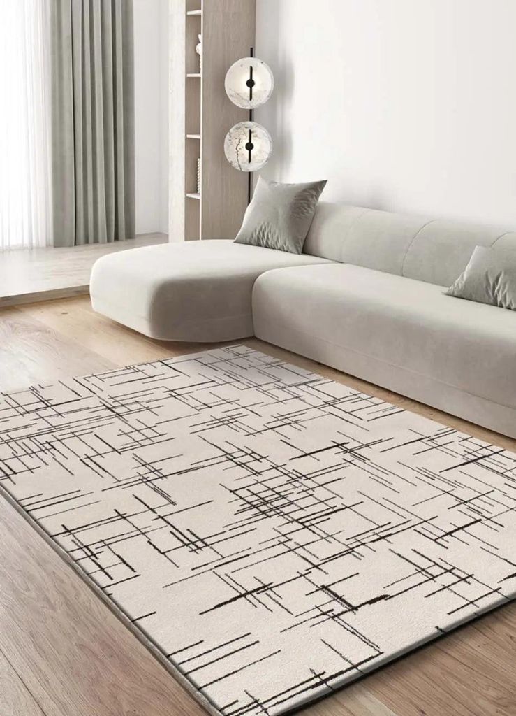 ATTICGO Kurzflorteppich RETRO Geometrisch in Weiß, 200x290 cm