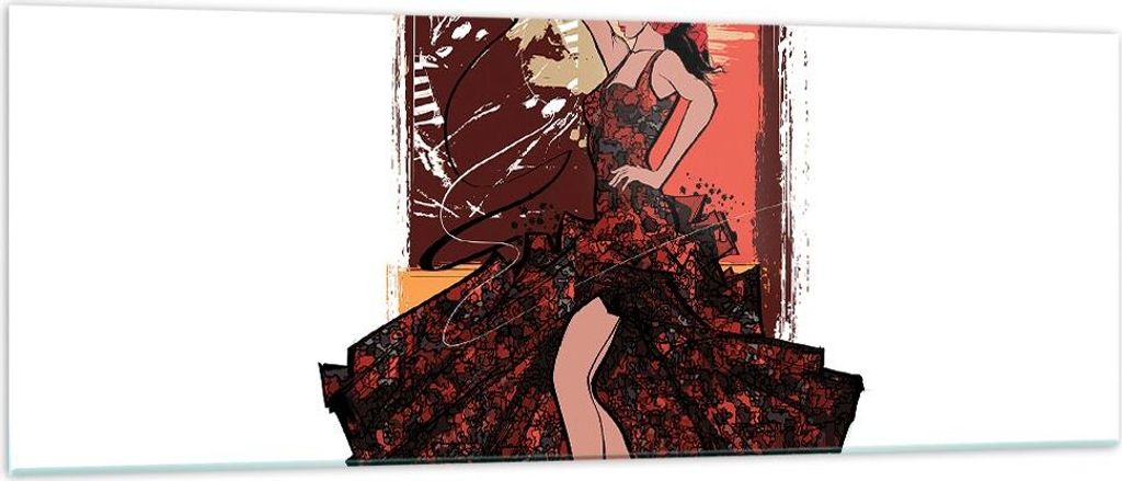 Bilder auf glas - Tanz Tänzer - 140x50cm - Glasbilder - Wandbilder - Bilder - Kunstdruck - zum Aufhängen bereit - Wanddekoration aus Glas - Glas ...