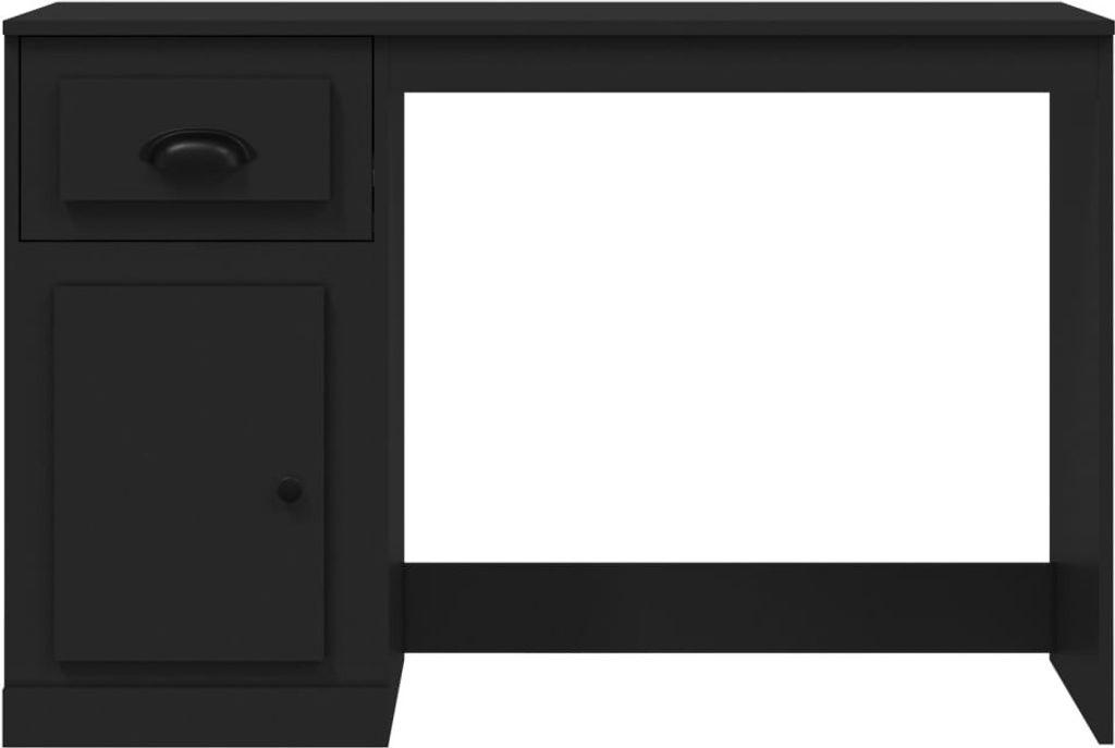vidaXL Biurko z szufladą czarne 115x50x75 cm materiał Zdjęcie produktu 3