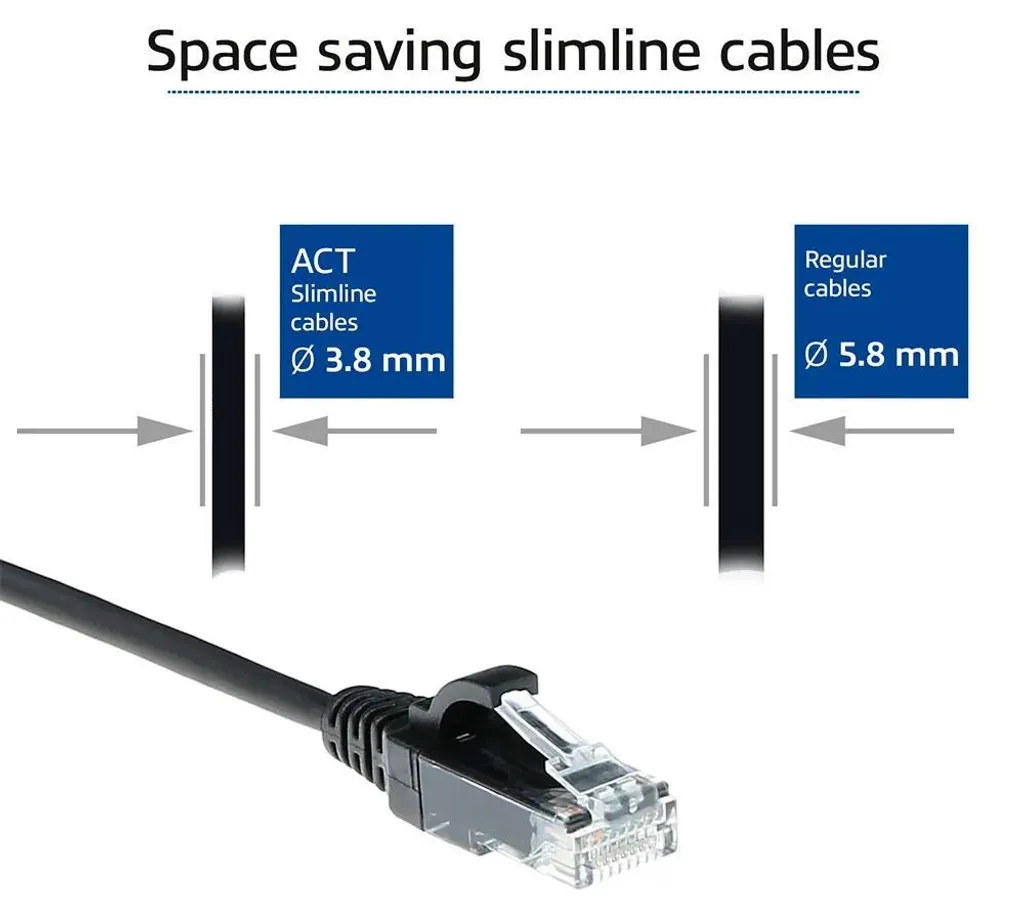 Câble patch CAT6 5m ACT pour armoire réseau compacte et datacenter noir - 9