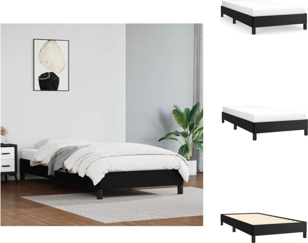 vidaXL Bettgestell Schwarz 90x200 cm Kunstleder - Betten & Bettgestelle
