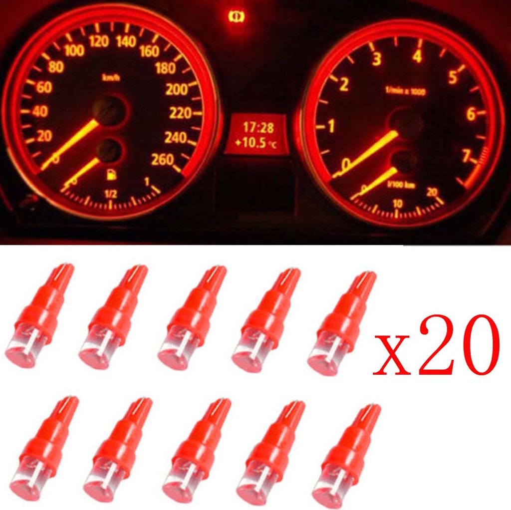 20 stš¹cke T5 led 17 37 73 74 SMD Auto LED Lampe Auto Armaturenbrett Instrument Glš¹hbirne 12 V Rot
