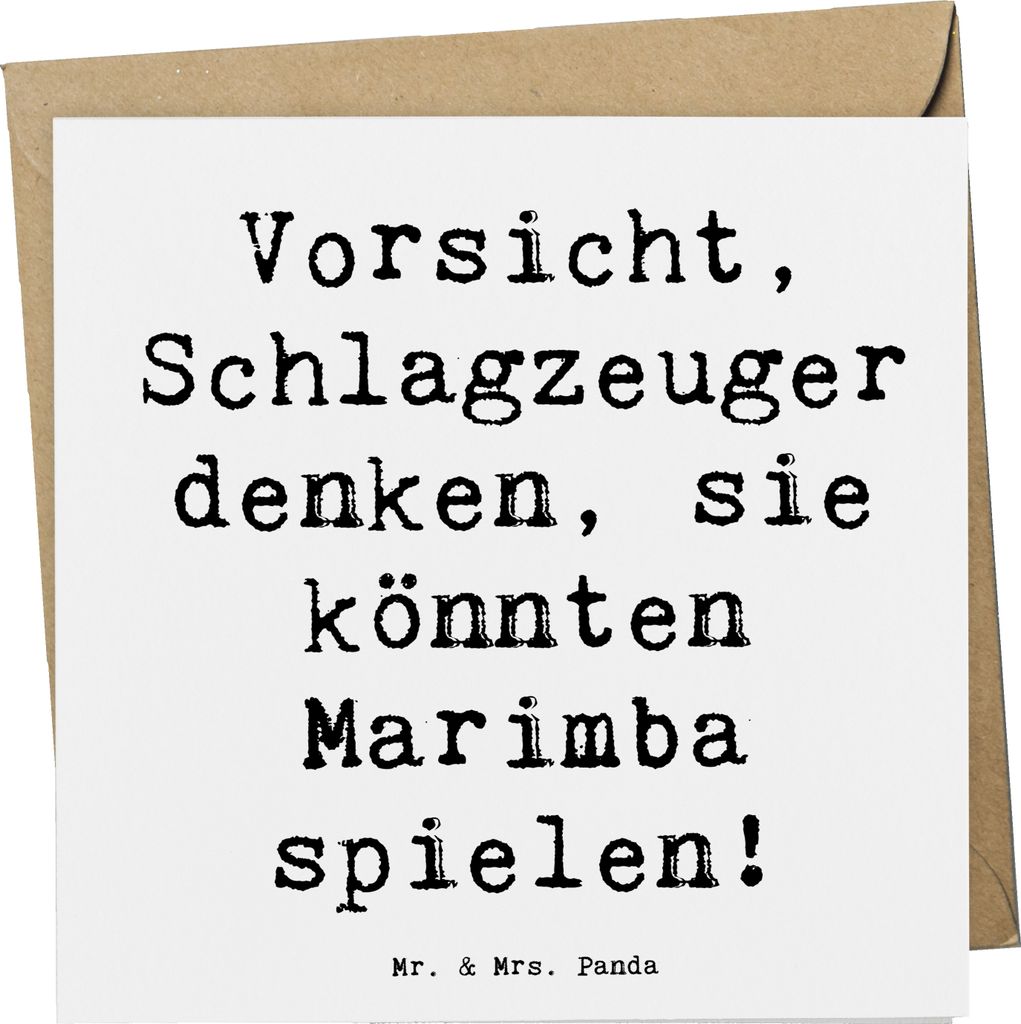 Mr. & Mrs. Panda Grußkarte Spruch Marimba Humor - Weiß - Geschenk, doppelkarte, anlasskarte, Instrument, Musiker, Schlaginstrument, Lernen, Glüc...