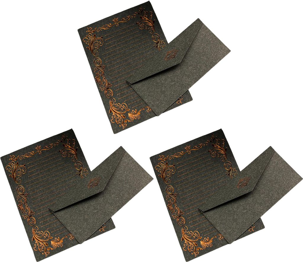 3-teiliges Kraftpapier-Umschlagset mit transparenten Streifen, glatt, zuverlässiges Schreiben, Einladungen im Vintage-Stil, elegantes Hochzeits-Br...