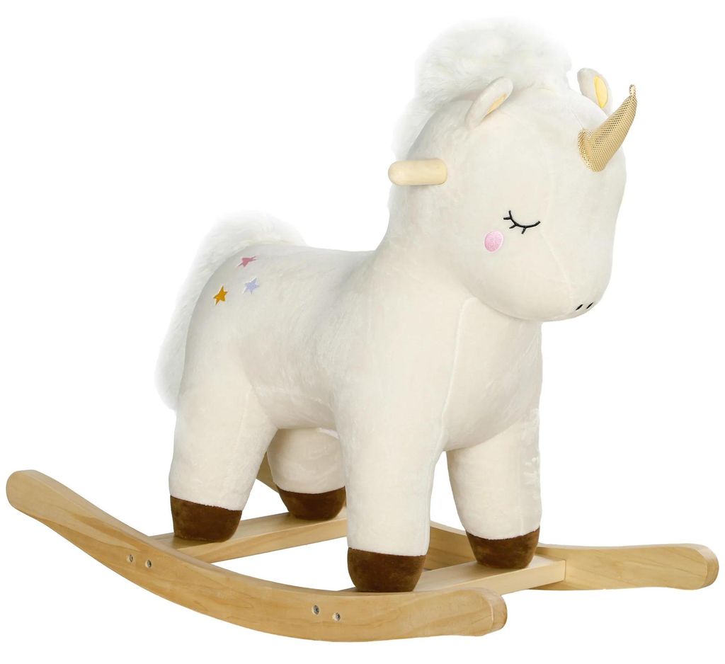 Schaukeltier Schaukelpferd - Einhorn - Mit Sound - Weicher Sitz - Für Kinder 3-6 Jahre