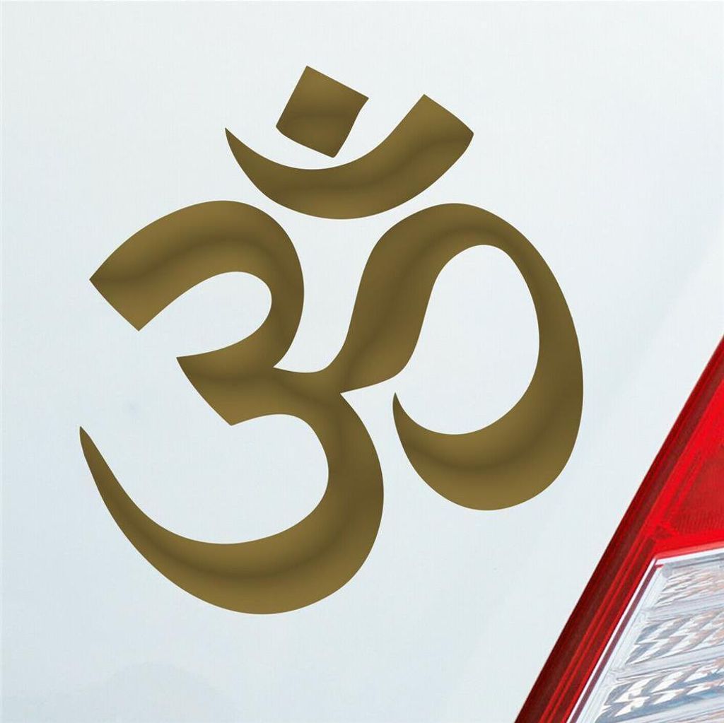 Auto Aufkleber Om Hinduismus Hindu Zeichen Symbol 10x10 cm Gold Sticker Heckscheibenaufkleber